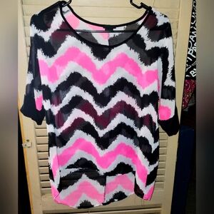 Rue 21 sheer overlay size small pink black white